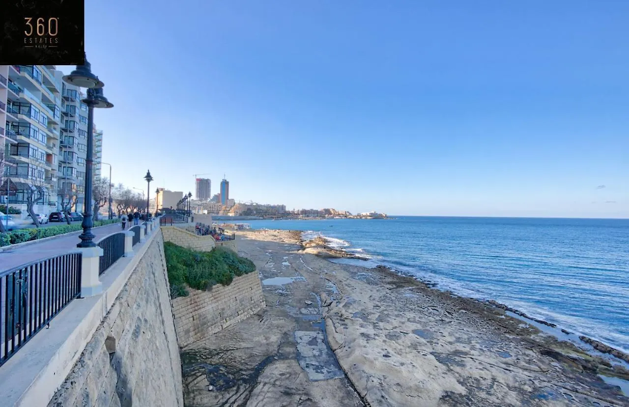 Seafront 3Br Apt In Tower Rd Sliema Opposite Beach By 360 Estates Malta